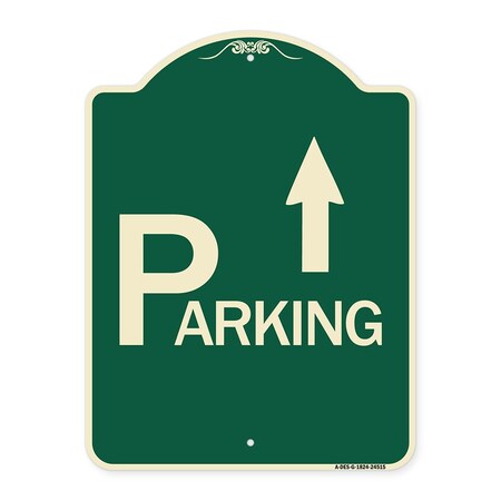 Signmission Parking with Arrow Pointing Up Heavy-Gauge Aluminum Architectural Sign, 24" x 18", G-1824-24515 A-DES-G-1824-24515